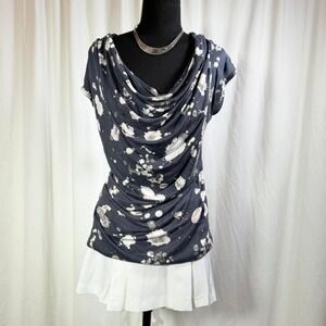 Simply Vera Vera Wang Abstract Drape Top – Size S